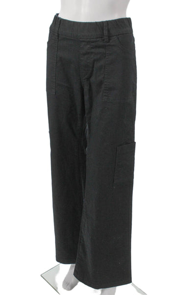 Flog Women Cargo Pants Black Cotton Pull On Size 27