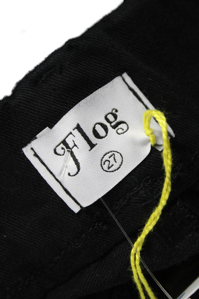 Flog Women Cargo Pants Black Cotton Pull On Size 27