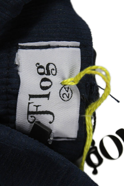Flog Women Jogger Pants Blue Cotton Drawstring Size 24