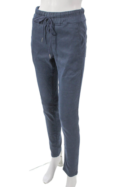 Flog Womens Jogger Pants Blue Cotton Drawstring Solid Size 28
