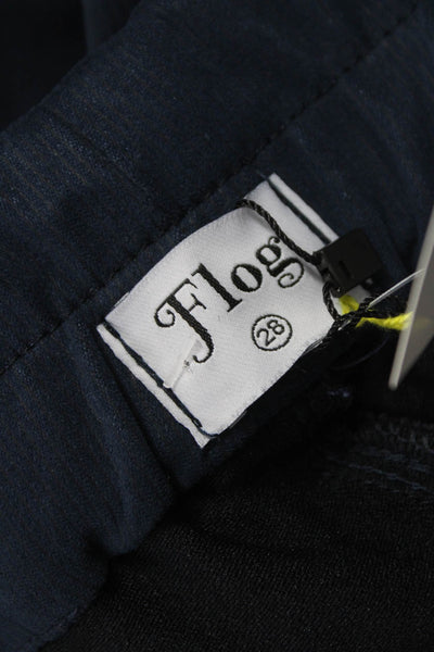 Flog Womens Jogger Pants Blue Cotton Drawstring Solid Size 28