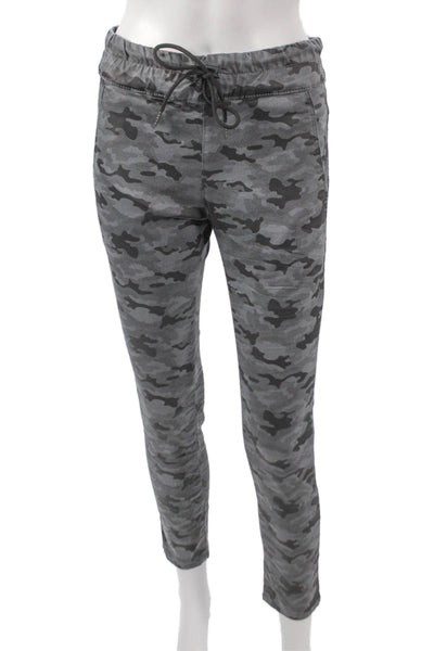Flog Womens Jogger Pants Gray Camouflage Cotton Drawstring Size 24