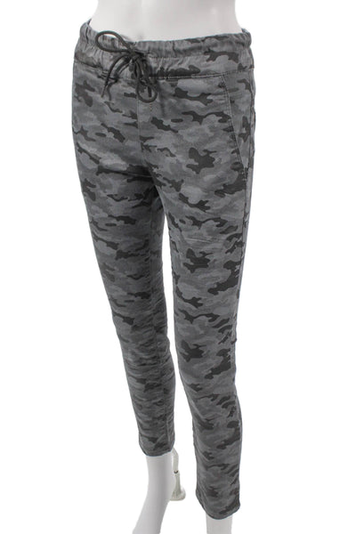 Flog Womens Jogger Pants Gray Camouflage Cotton Drawstring Size 24