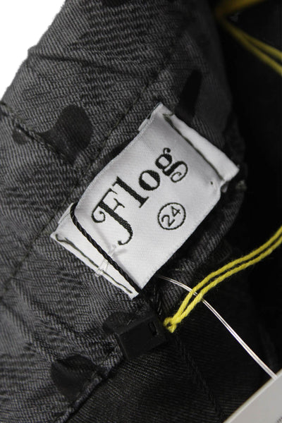 Flog Womens Jogger Pants Gray Camouflage Cotton Drawstring Size 24