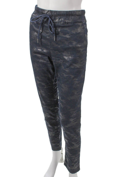 Flog Womens Blue Camouflage Cotton Drawstring Jogger Pants Size 30