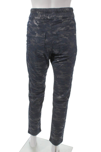 Flog Womens Blue Camouflage Cotton Drawstring Jogger Pants Size 30
