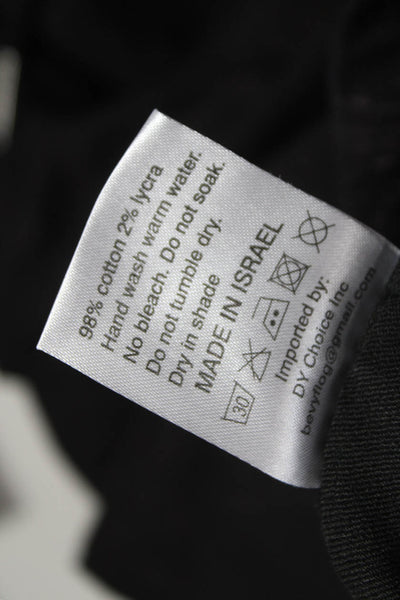 Flog Womens Jogger Pants Black Cotton Geometric Drawstring Size 25