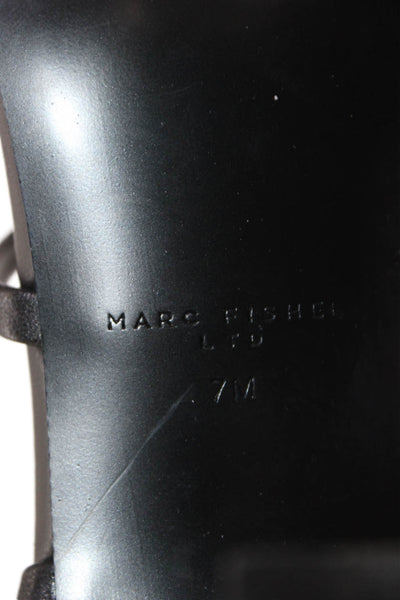 Marc Fisher Womens Leather Strappy Square Toe Heels Shoes Black Size 7M