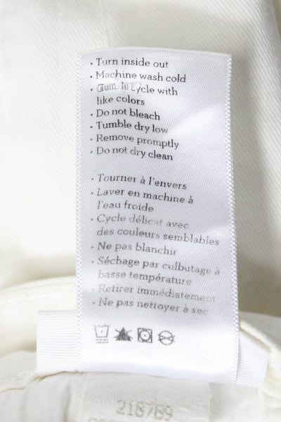 Paige Womens Skinny Jeans White Cotton Mid Rise Button Closure Size 29