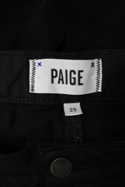 Paige Women Skinny Jeans Black Mid Rise Cotton Blend Button Size 29