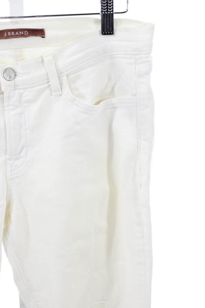 J Brand Women Skinny Jeans White Cotton Blend Size 28