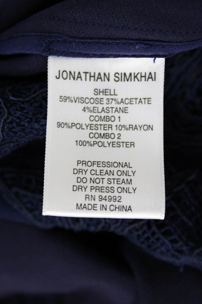 Jonathan Simkhai Women Fit & Flare Dress Blue Paisley Viscose Size 4