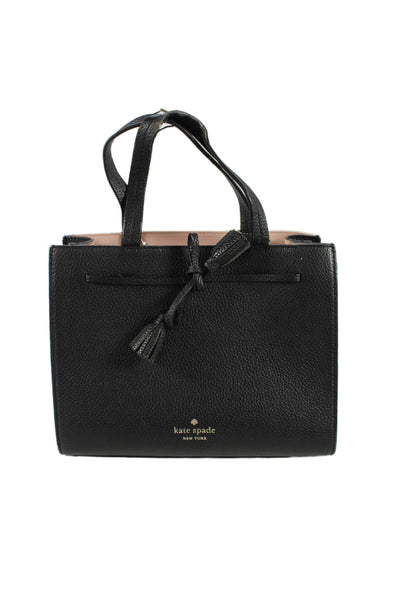 Kate Spade New York Womens Leather Top Handle Handbag Black