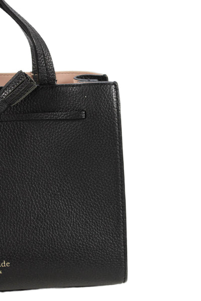 Kate Spade New York Womens Leather Top Handle Handbag Black