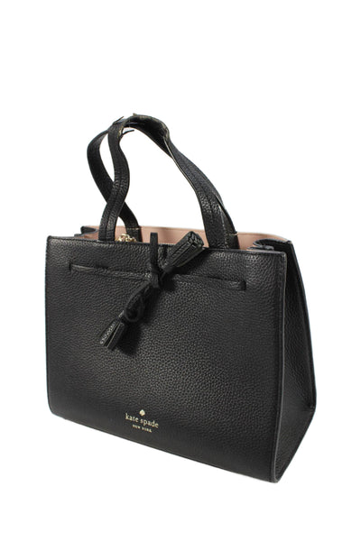 Kate Spade New York Womens Leather Top Handle Handbag Black