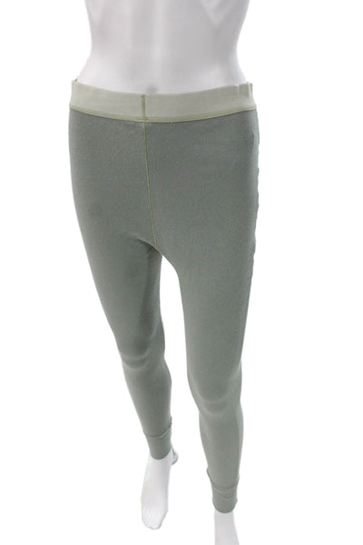 Skims Women Ankle Leggings Green Cotton Solid Size L