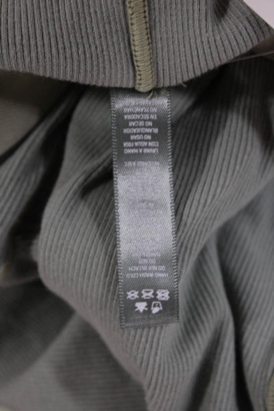 Skims Women Ankle Leggings Green Cotton Solid Size L
