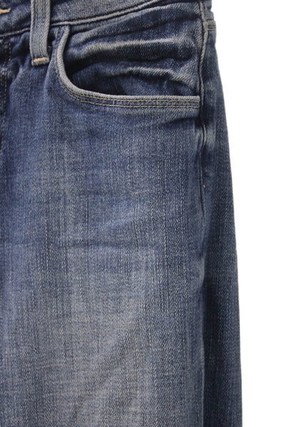 L'Agence Women Bootcut Jeans Blue Mid Rise Cotton Blend 25in Inseam Size 24