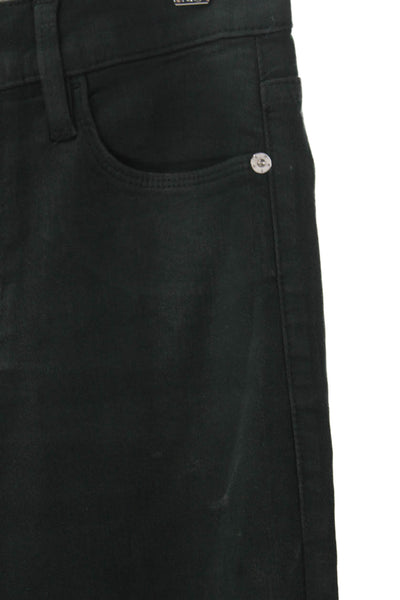 Frame Women Straight Jeans Green Cotton Button Size 26