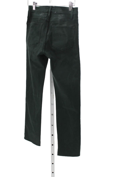 Frame Women Straight Jeans Green Cotton Button Size 26