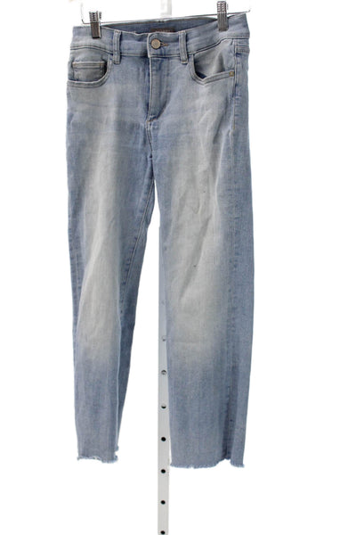 DL 1961 Women Ankle Jeans Blue High Waist Cotton Button Size 26