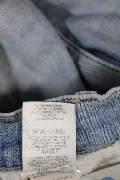 DL 1961 Women Ankle Jeans Blue High Waist Cotton Button Size 26
