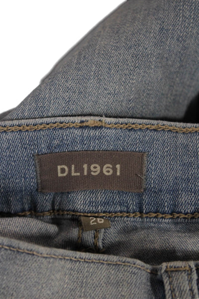 DL 1961 Women Ankle Jeans Blue High Waist Cotton Button Size 26
