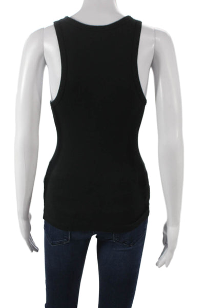 Club Monaco Women Basic Sleeveless Tank Black Round Neck Size XS