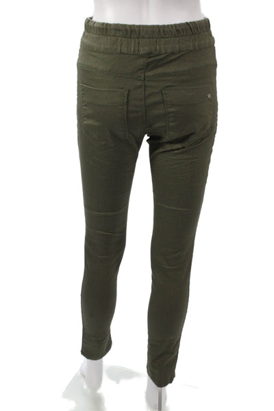 Flog Womens Jogger Pants Green Cotton Drawstring Size 24