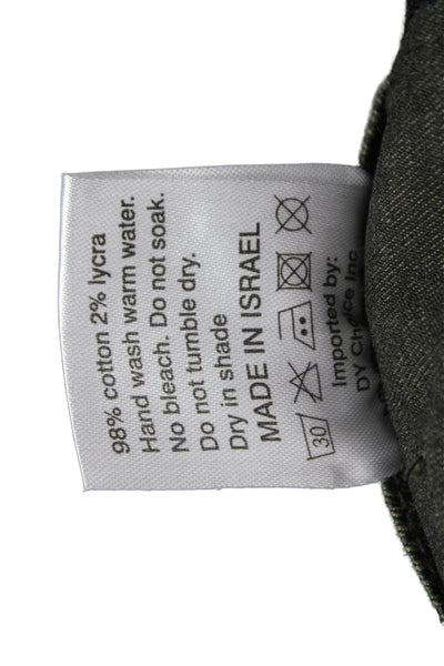 Flog Womens Jogger Pants Green Cotton Drawstring Size 24