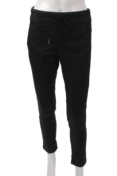 Flog Womens Black Cotton Drawstring Joggers Size 24