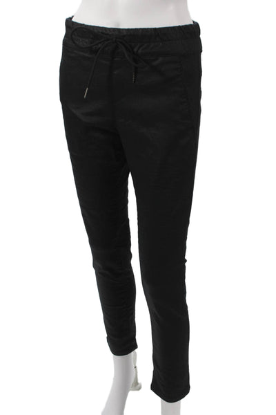 Flog Womens Black Cotton Drawstring Joggers Size 24