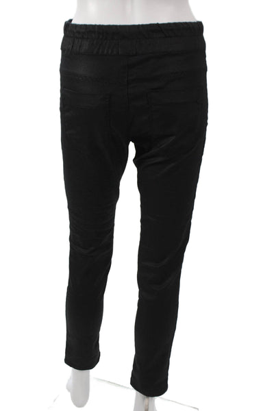Flog Womens Black Cotton Drawstring Joggers Size 24