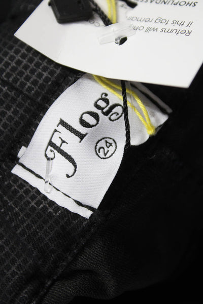 Flog Womens Black Cotton Drawstring Joggers Size 24