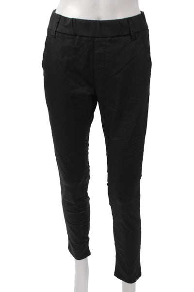 Flog Women Ankle Pants Black Cotton Button Size 25