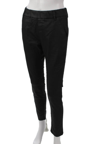 Flog Women Ankle Pants Black Cotton Button Size 25
