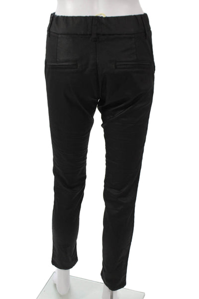Flog Women Ankle Pants Black Cotton Button Size 25
