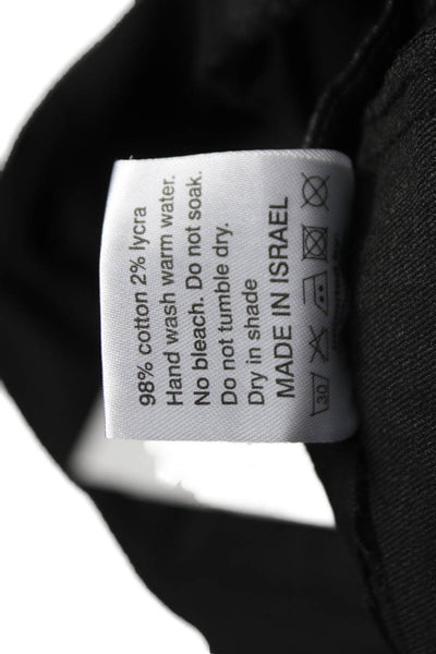 Flog Women Ankle Pants Black Cotton Button Size 25