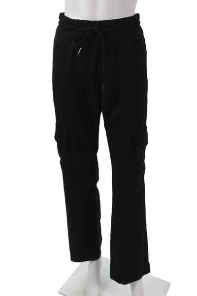 Flog Womens Cargo Pants Black Cotton Drawstring Inseam 30 Size 24