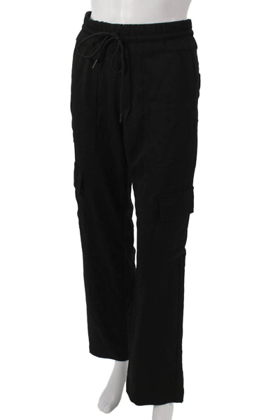 Flog Womens Cargo Pants Black Cotton Drawstring Inseam 30 Size 24