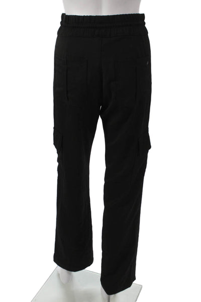Flog Womens Cargo Pants Black Cotton Drawstring Inseam 30 Size 24