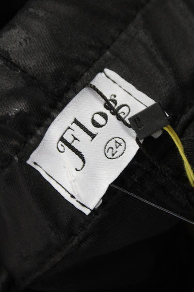 Flog Womens Jogger Pants Black Cotton Drawstring Inseam 28 Size 24