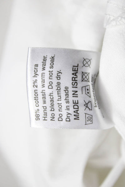 Flog Women Jogger Pants White Drawstring Cotton Size 25