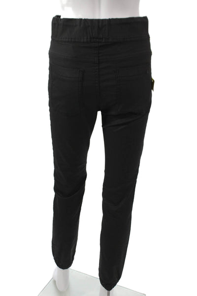 Flog Womens Jogger Pants Black Cotton Blend Drawstring Solid Size 24