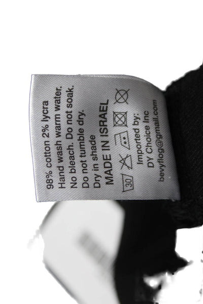 Flog Womens Jogger Pants Black Cotton Blend Drawstring Solid Size 24