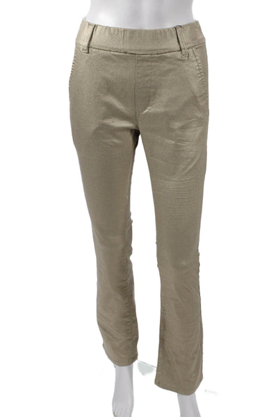 Flog Womens Dress Pants Gold Cotton Zip Size 24
