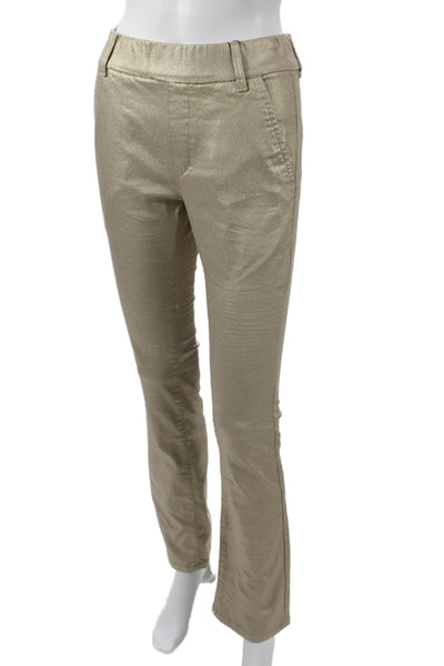 Flog Womens Dress Pants Gold Cotton Zip Size 24