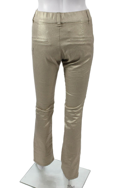 Flog Womens Dress Pants Gold Cotton Zip Size 24