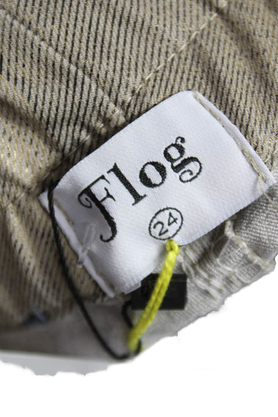 Flog Women Gold Animal Print Cotton Jogger Pants Drawstring Size 24