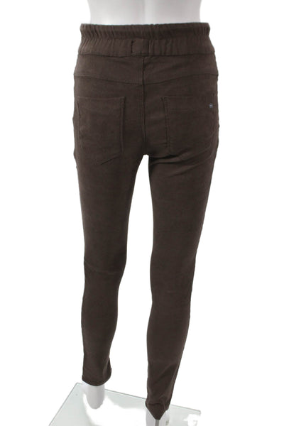 Flog Women Jogger Leggings Brown Drawstring Cotton Lycra Inseam 30 Size 24